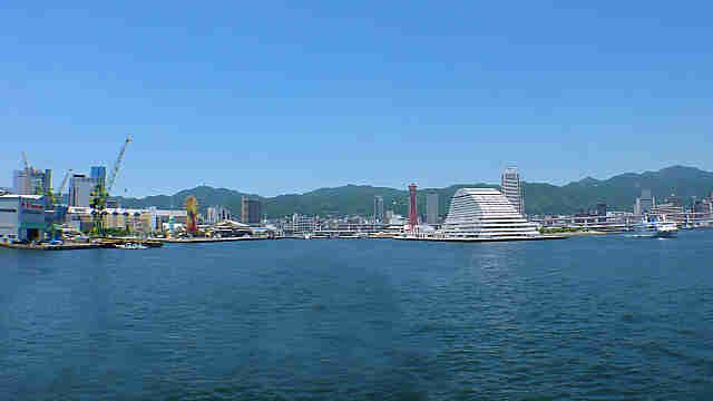 神戸港と六甲山