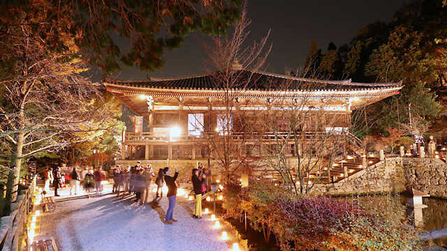 播州清水寺「千燈会」と紅葉のライトアップ