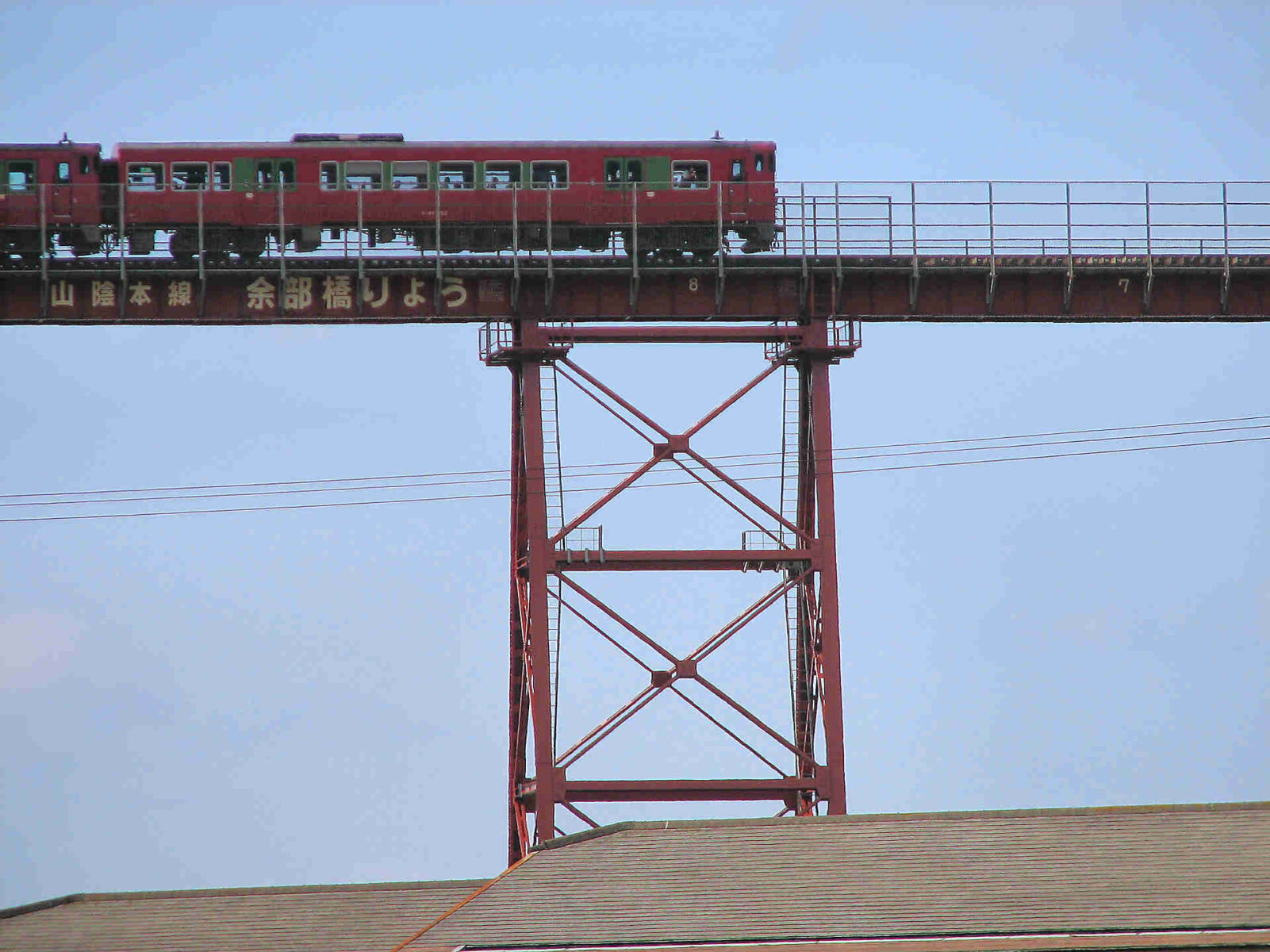 余部鉄橋と列車