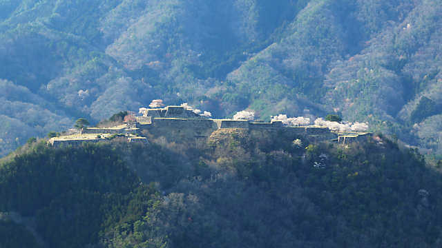 立雲峡から見る竹田城跡