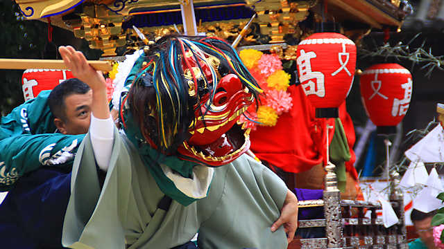 英賀神社秋祭りの獅子舞