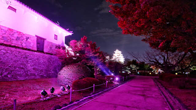 姫路城西の丸（百閒廊下）のライトアップ