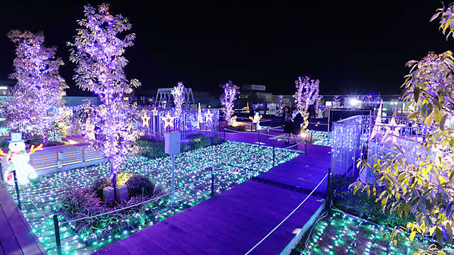 ピオレ姫路のクリスマスイルミネーション「エキサイティングイルミネーション」
