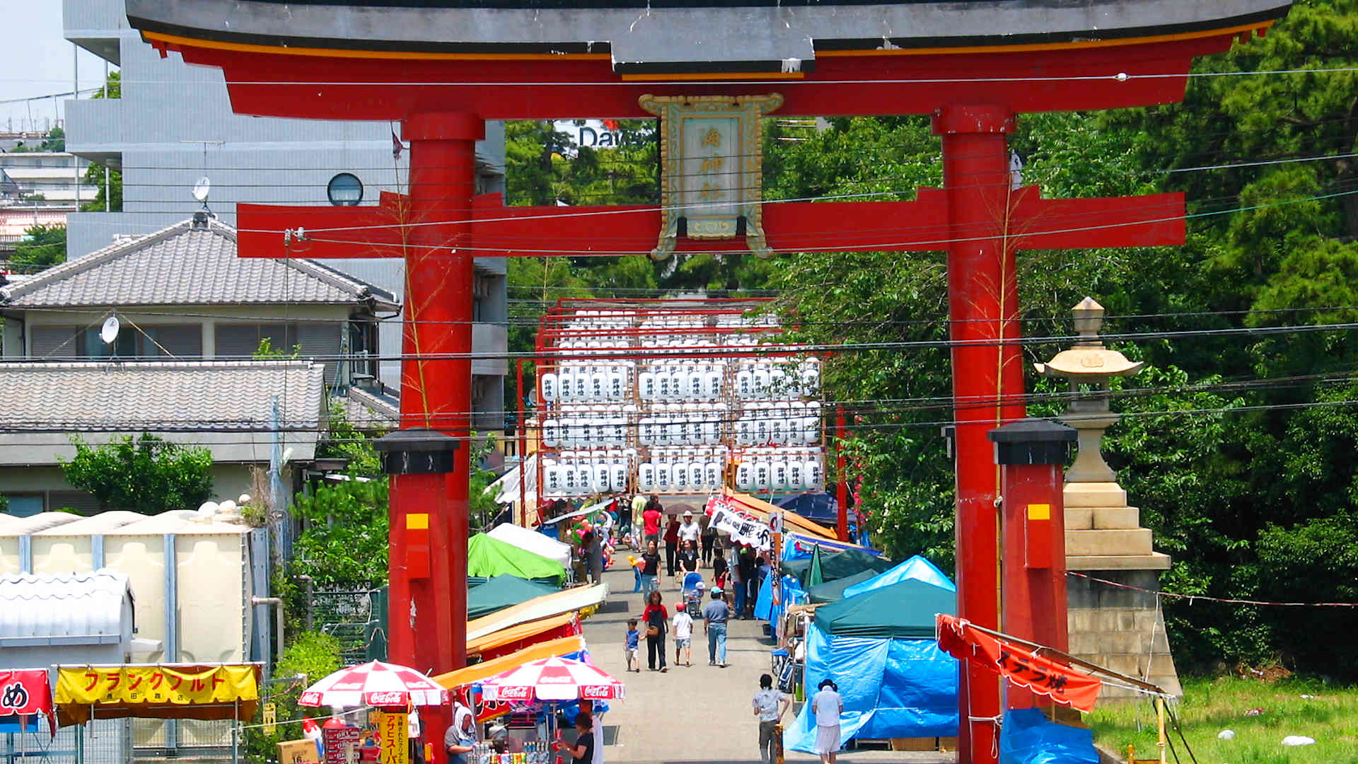 海神社夏祭り17 茅の輪くぐりと万燈祭