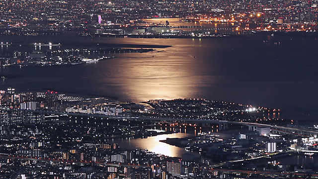 芦屋、西宮、尼﨑、淀川、大阪方面の夜景