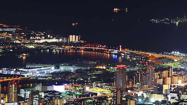 ポートアイランド、神戸大橋、ＨＡＴ神戸の夜景