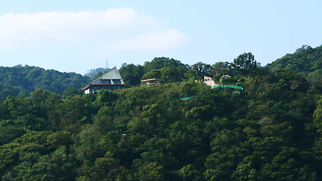 神戸から見上げる諏訪山公園のビーナスブリッジ