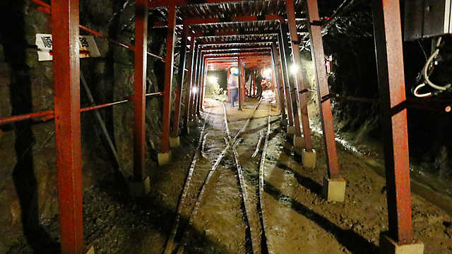 明延鉱山（旧世谷通洞坑）の鉱山鉄道の軌道